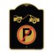 Signmission No Parking Tow Away Zone Symbol, Black & Gold Aluminum Architectural Sign, 18" x 24", BG-1824-23612 A-DES-BG-1824-23612 - alternate 1